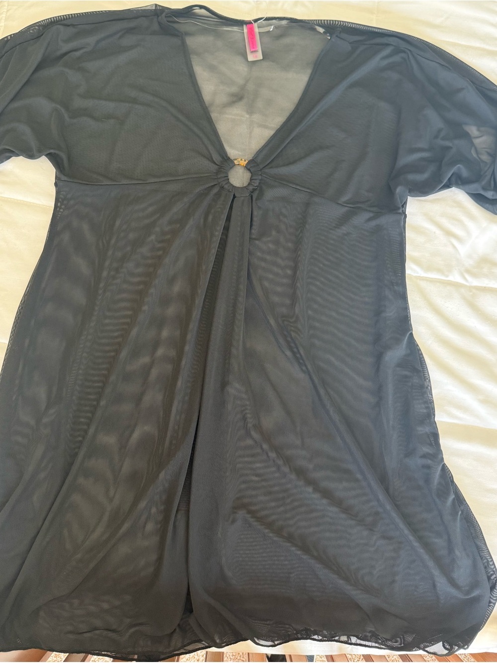 New Betsey Johnson sheer Black Swimsuit coverup. Sexy. Vacay